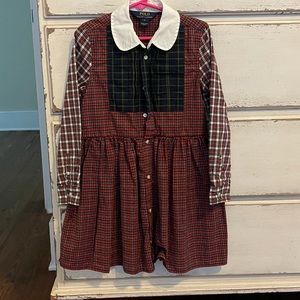 Polo red plaid dress size 6. BNWT